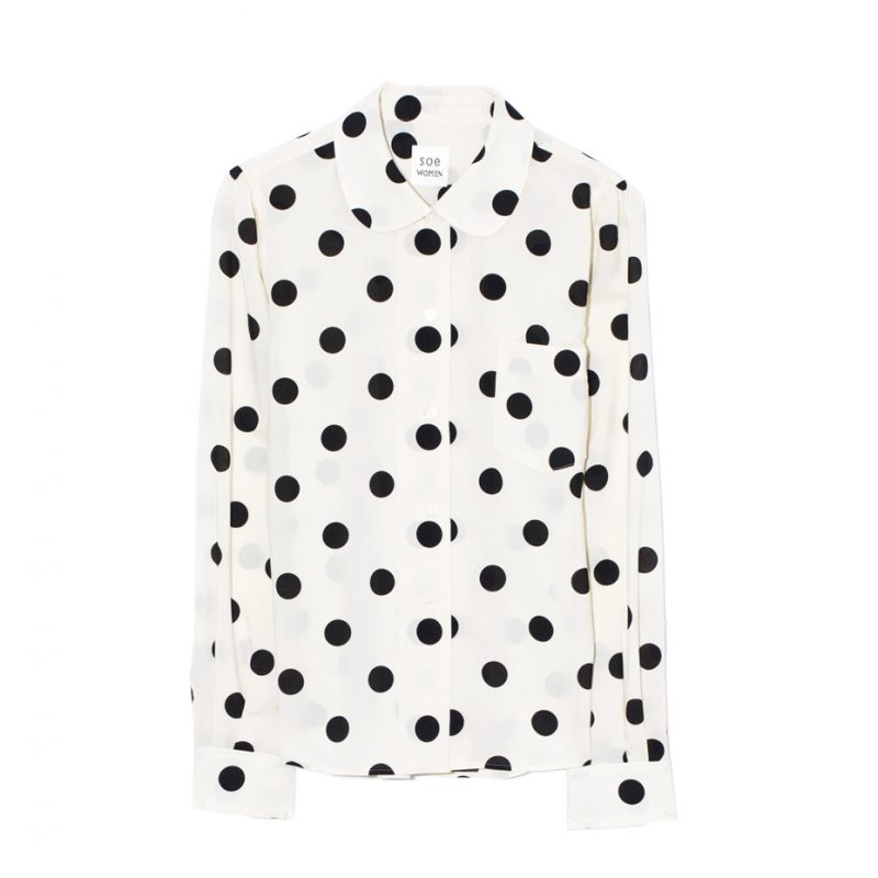 round-collar-dot-print-blouse