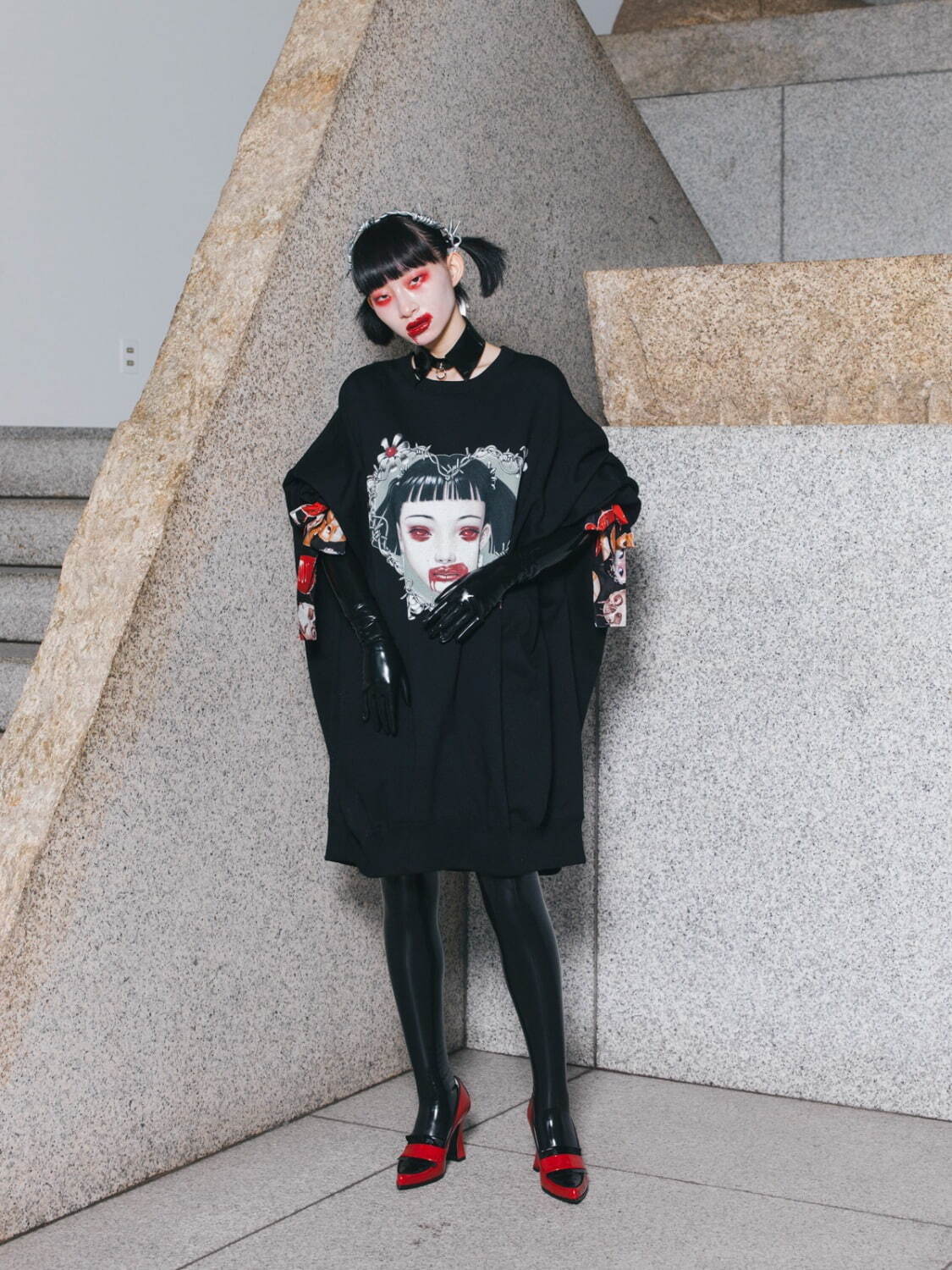 【KIDILL KYOTO】Oversized Pullover Sweat – Harlequin Girl 再